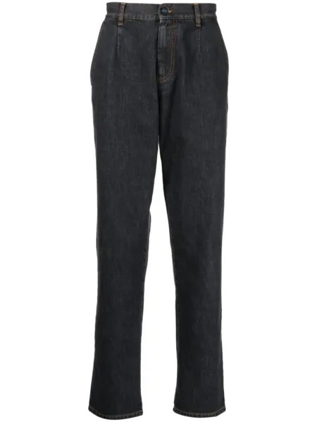 Kiton зауженные джинсы с карманами, синий