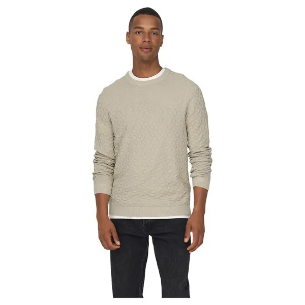 Свитер Only & Sons Kalle Crew Neck, бежевый