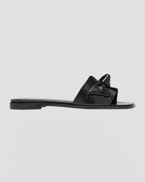 Кожаные сандалии на плоской подошве с узлом Maxi Clarita Alexandre Birman, цвет Black
