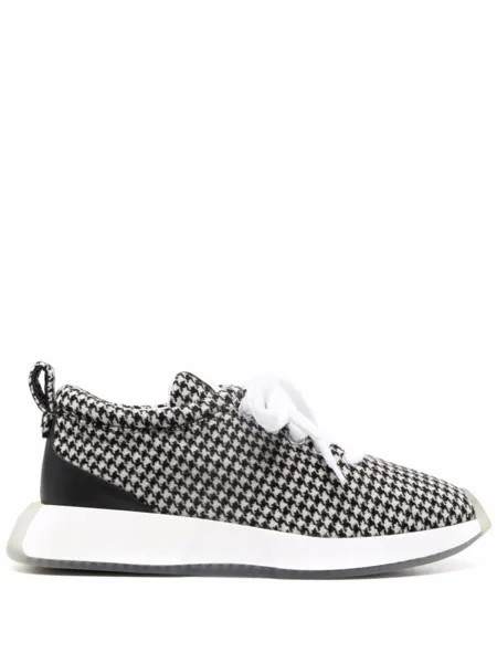 Giuseppe Zanotti кроссовки в ломаную клетку, черный