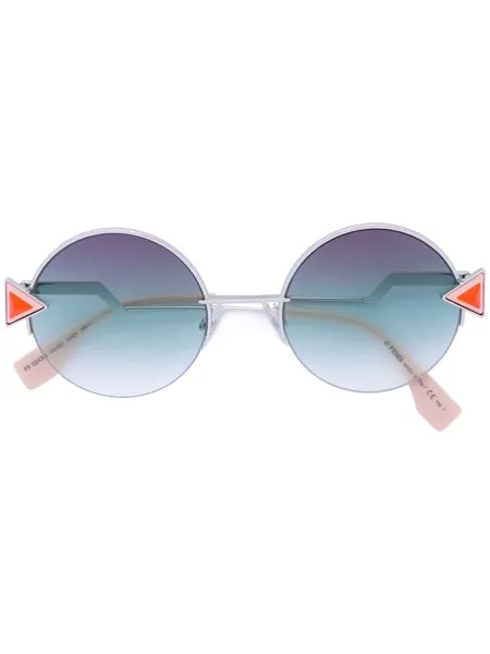 Fendi Eyewear круглые солнцезащитные очки с декором