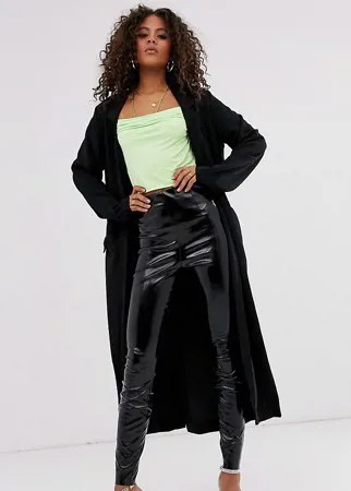 Длинное пальто ASOS DESIGN Tall-Черный