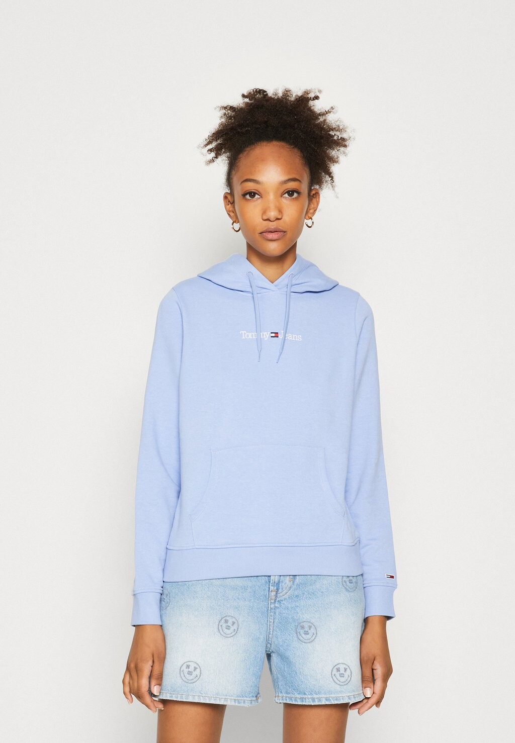 Толстовка Tommy Jeans Serif Linear Hoodie, июньский ирис
