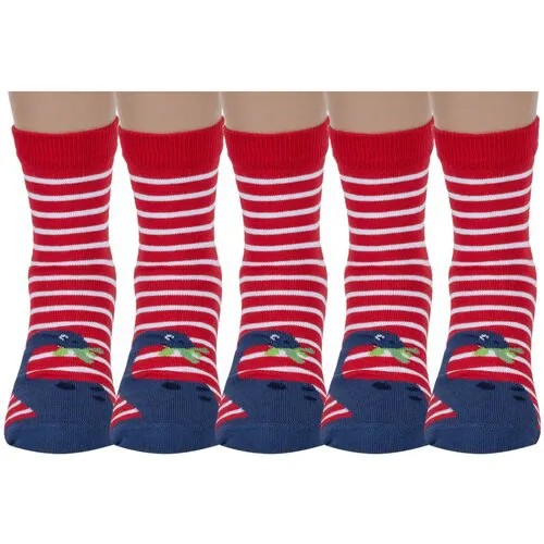 Носки RuSocks 5 пар, размер 10-12, красный