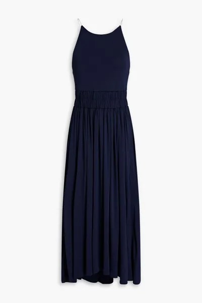 Платье миди со сборками из джерси 3.1 Phillip Lim, темно-синий