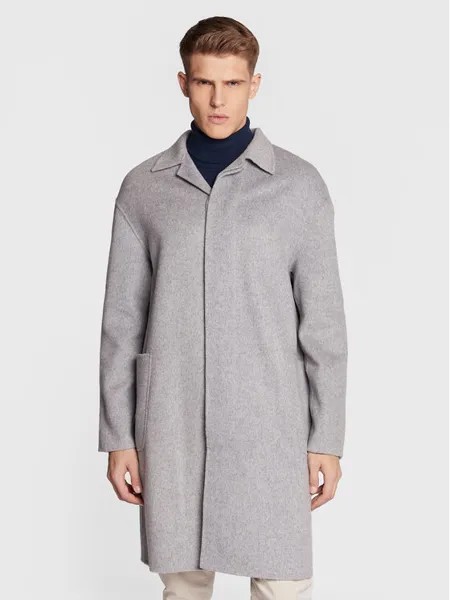 Шерстяное пальто обычного кроя Calvin Klein, серый