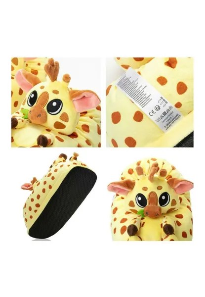 Тапочки Giraffe Einhetsgröße Erwachsene 34-44, Hausschuh Corimori, желтый