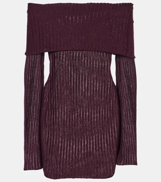 Мини-платье Sava из льняной смеси Aya Muse, цвет merlot