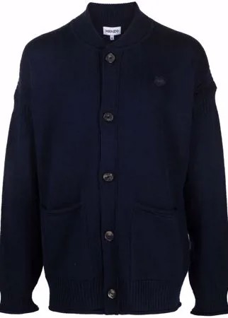 Kenzo logo patch wool cardigan