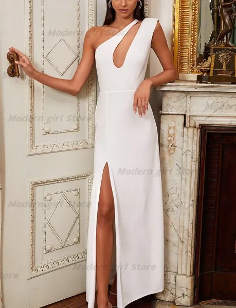2022 вечерние платья без бретелек, эластичное атласное коктейльное платье длиной до щиколотки אאאאנטיות טיות Modern Girl Store