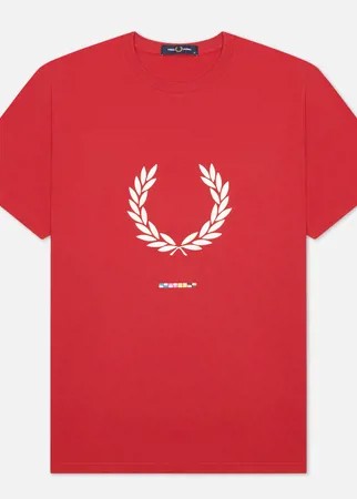 Мужская футболка Fred Perry Print Registration, цвет красный, размер XXL