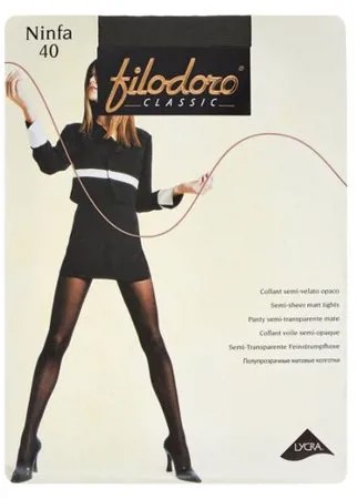 Колготки Filodoro Classic Ninfa 40 den, размер 4-L, platino (черный)