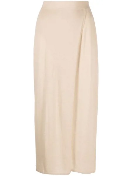 12 STOREEZ merino wool-silk wrap midi skirt