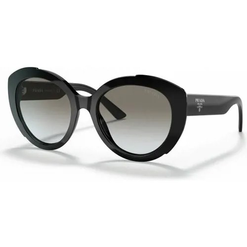 Солнцезащитные очки Prada, овальные, оправа: пластик, с защитой от УФ, для женщин, черный