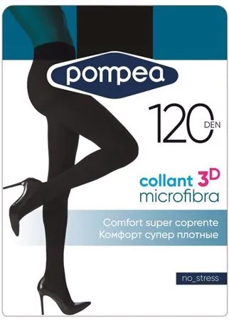 Матовые колготки Pompea, Microfibra 120 den, (из микрофибры 3D), размер 5, черный