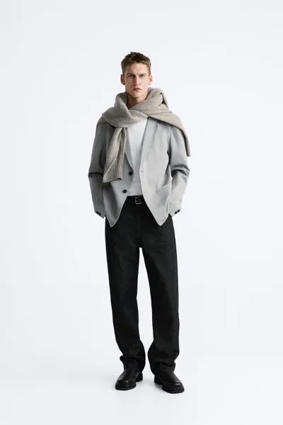 Комфортный пиджак ZARA, серый