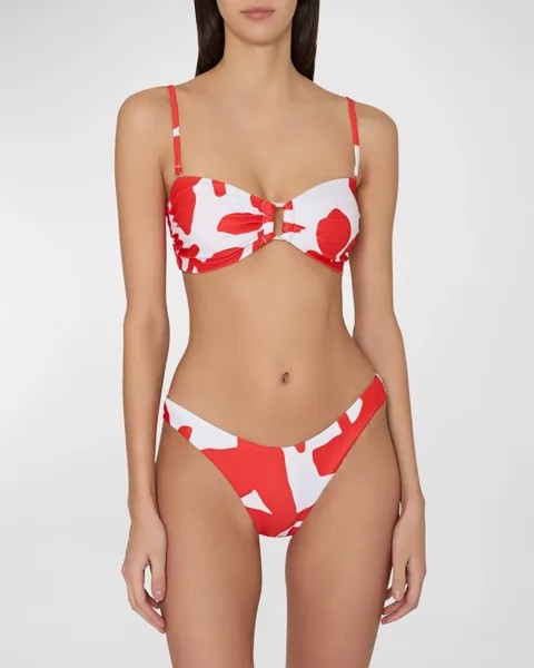 Лиф бикини-бандо с принтом Milly Cabana, цвет Red/White