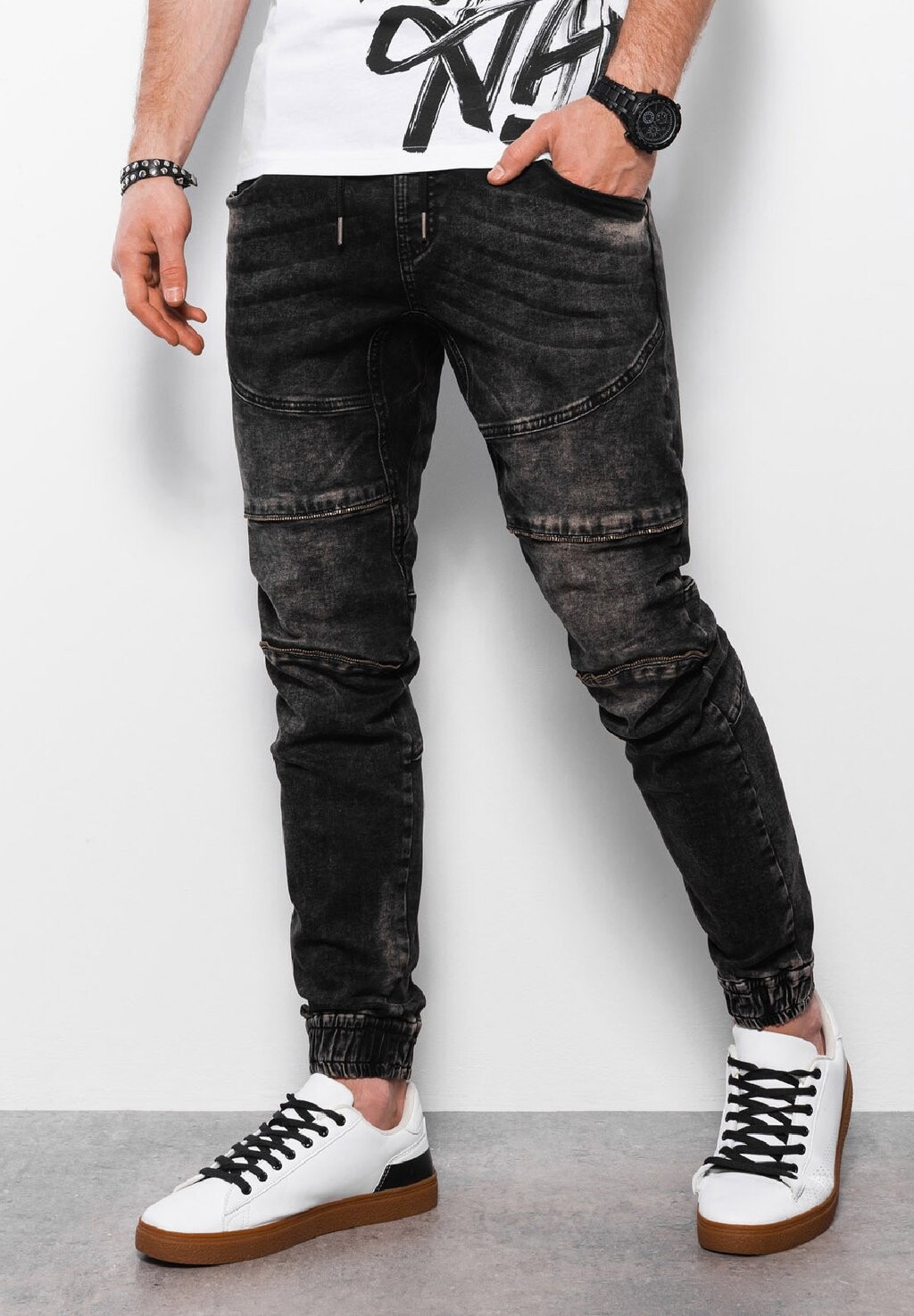 Джинсы приталенного кроя With Decorative Ombre, цвет black denim