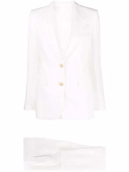 Tagliatore single-breasted linen tailored suit