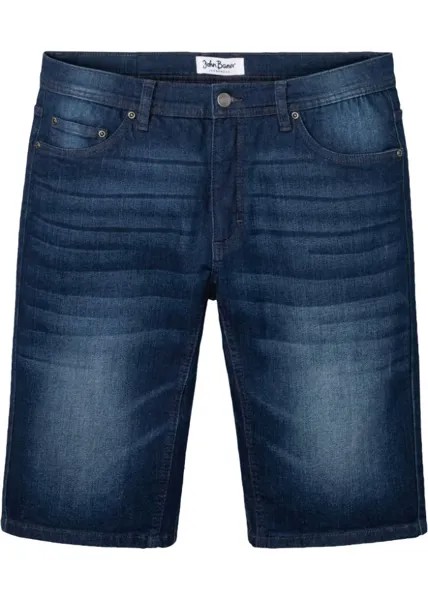 Шорты из эластичного денима с усиленной промежностью стандартной посадки John Baner Jeanswear, синий
