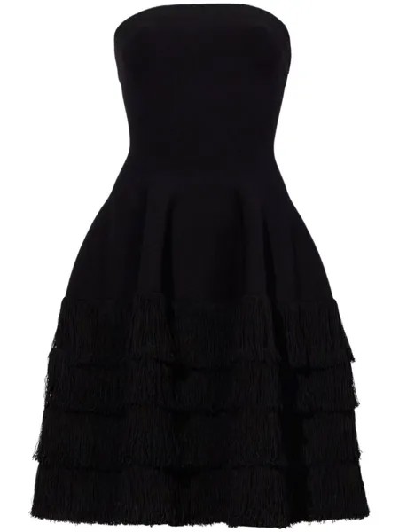 Трикотажное платье с бахромой Proenza Schouler, черный