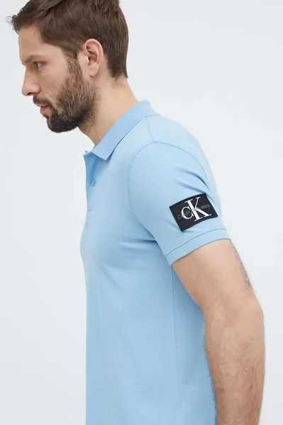 Хлопковое поло Calvin Klein Jeans, синий