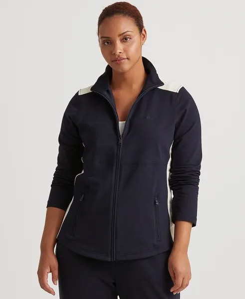 Женская спортивная куртка больших размеров на молнии из смесового хлопка Lauren Ralph Lauren