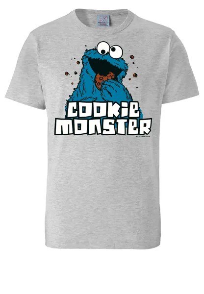 Футболка Logoshirt Sesamstrasse Krümelmonster, цвет grau-meliert