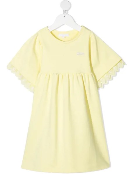 Chloé Kids платье с вышитым логотипом