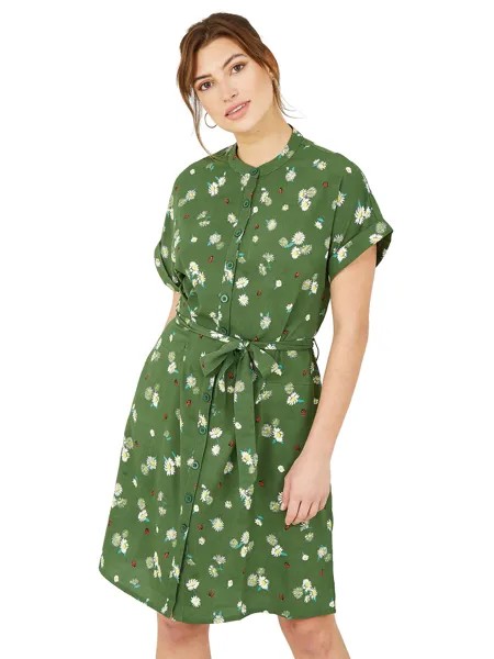 Платье-рубашка с принтом Yumi Ditsy и Ladybird, Зеленый/Мульти