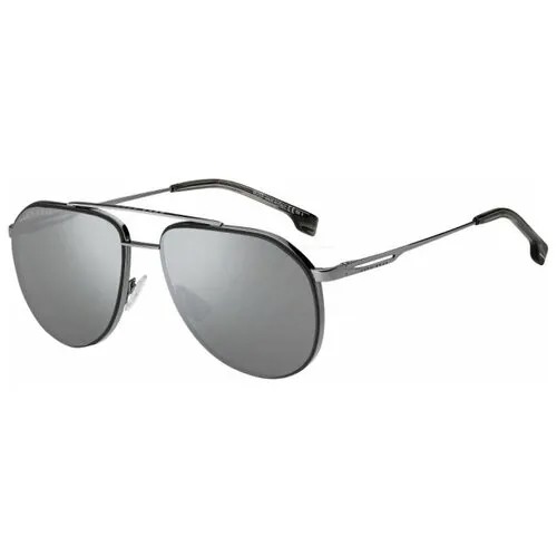 Солнцезащитные очки BOSS, авиаторы, оправа: металл, с защитой от УФ, для мужчин, серый