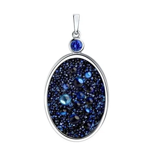 Подвеска из серебра с синими кристаллами Swarovski яхонт Ювелирный Арт. 217978