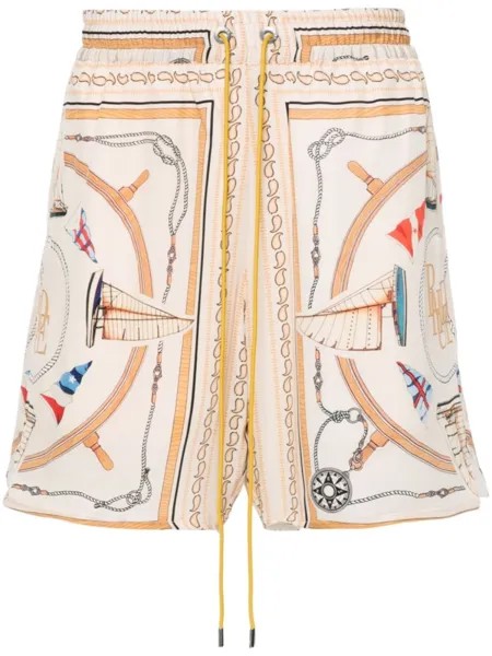 RHUDE шелковые шорты Nautica, нейтральный цвет