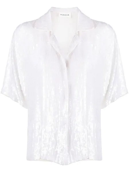P.A.R.O.S.H. sequinned short-sleeve shirt, белый
