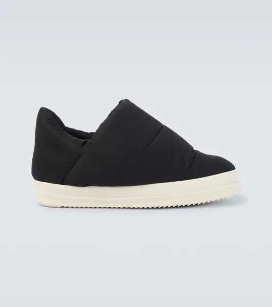 Слипоны из дутой ткани Drkshdw By Rick Owens, цвет black/milk