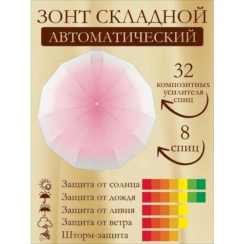 Зонт Pakhta tex, розовый, белый