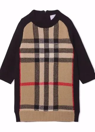Burberry Kids платье-джемпер в клетку