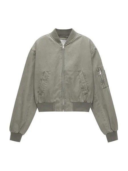 Межсезонная куртка Pull&Bear, зеленый
