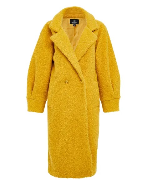 Пуховик Threadbare Wollmantel THB Sunflower formal coat, желтый