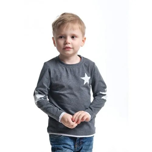 Лонгслив для мальчиков Mini Maxi, модель 0429, цвет антрацит/меланж, размер 116