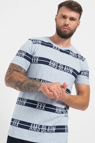 Хлопковая футболка с принтом Scotch & Soda, синий
