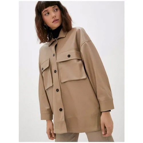 Светло-коричневая кожаная куртка Incity, цвет светло-коричневый, размер L
