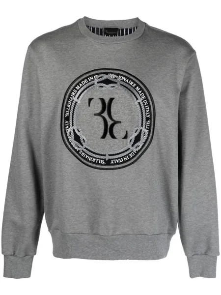 Billionaire logo-print cotton sweatshirt, серый
