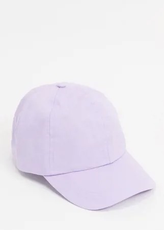 Сиреневая мягкая бейсболка-шестиклинка в винтажном стиле ASOS DESIGN-Фиолетовый цвет