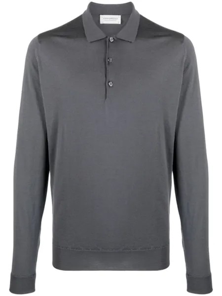 John Smedley рубашка поло Cotswold с длинными рукавами, серый