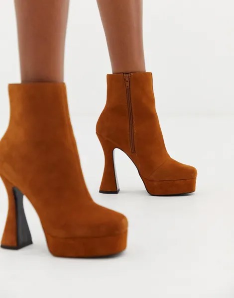 Замшевые ботинки на платформе ASOS DESIGN-Светло-коричневый