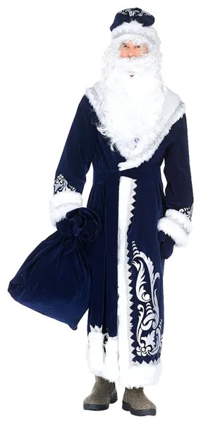 Костюм карнавальный мужской Дед Мороз Batik 146-1 синий 54-56 RU
