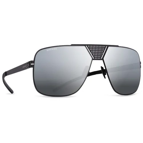 Титановые солнцезащитные очки GRESSO San Francisco - квадратные / серые