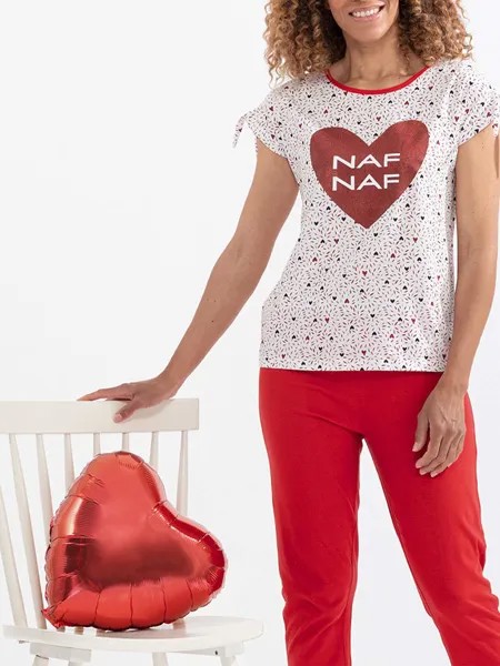 Пижама Naf Naf, цвет weiß/rot