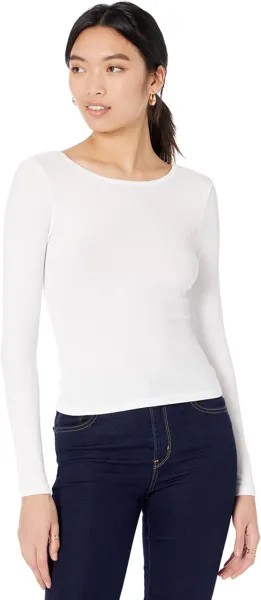 Топ LAmade People Pleaser Scooped Back Top in 2X1 Modal Stretch Rib, белый